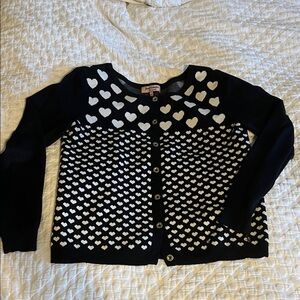 Juicy Couture Black and White Heart Cardigan